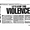 newspaper cutting reading 'Let's stop this violence!'<br/><a href="gallery/blogs/24/add/#comments">Add comment</a>