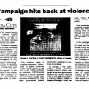 newspaper cutting reading 'campaign hits back at violence'<br/><a href="gallery/blogs/26/add/#comments">Add comment</a>