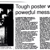 newspaper cutting reading 'tough poster with a powerful message'<br/><a href="gallery/blogs/27/add/#comments">Add comment</a>