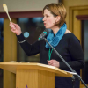 Professor Karen Boyle presents the Wooden Spoon