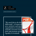 “We need this to do things differently”: A framework for a new, inclusive and intersectional organisation to transform attitudes towards women and girls and promote gender equality in Scotland.
